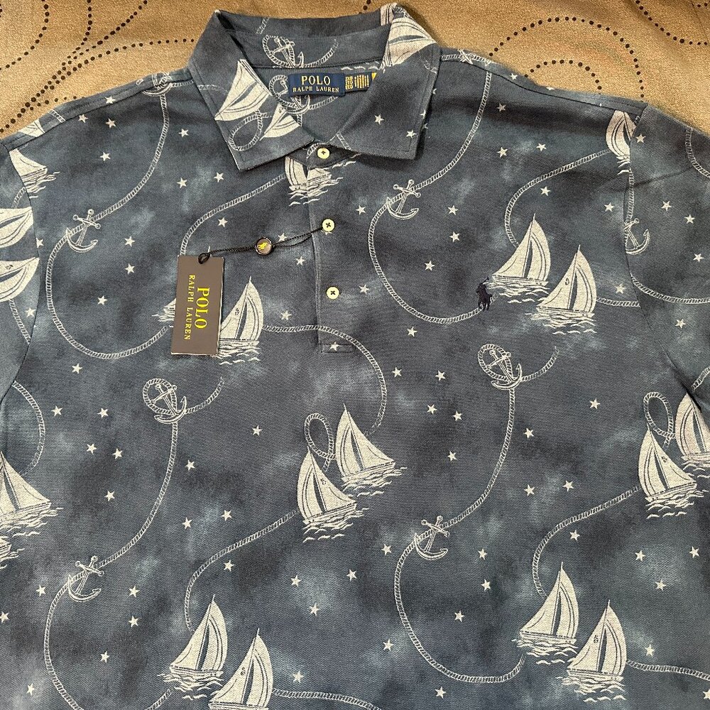 RALPH LAUREN CLASSIC FIT NAUTICAL POLO SHIRT SIZE 4XLT 3XB 3XLT 2XLT MEN $138.00